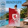 Football Club Emblem Printed Microfiber Beach Towel, Soft And Absorbent, Quick-Dry, Ideal for Summer Travel, Beach Essential, Swimming Pool