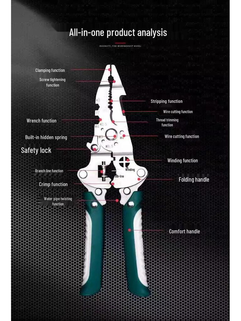 26-in-1 Multifunctional Wire Stripper - Foldable, Upgraded Industrial Grade for Electricians [Newcomer Discount: Save 5 Yuan]