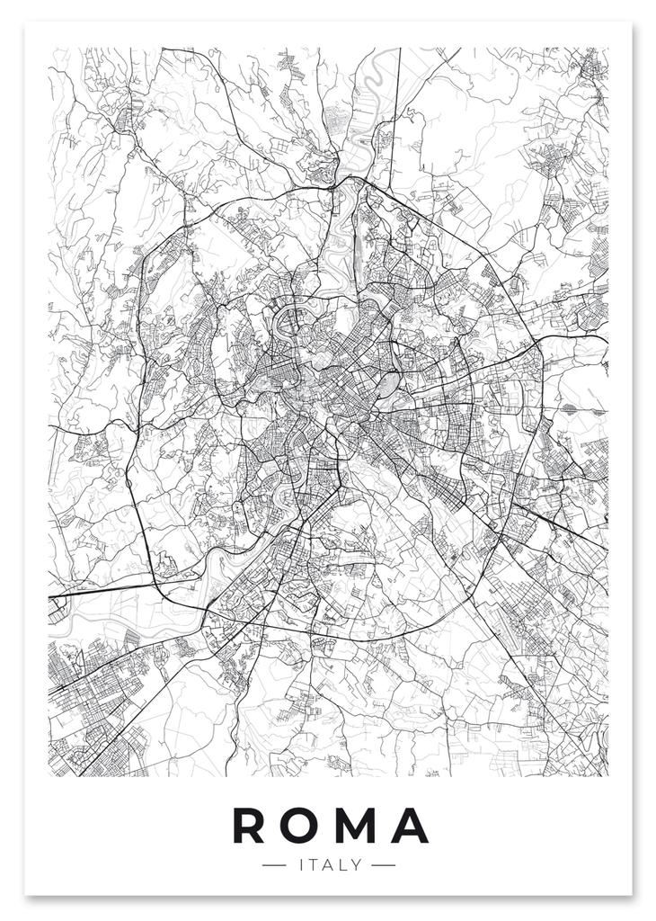 Plakát mapa Řím plán města