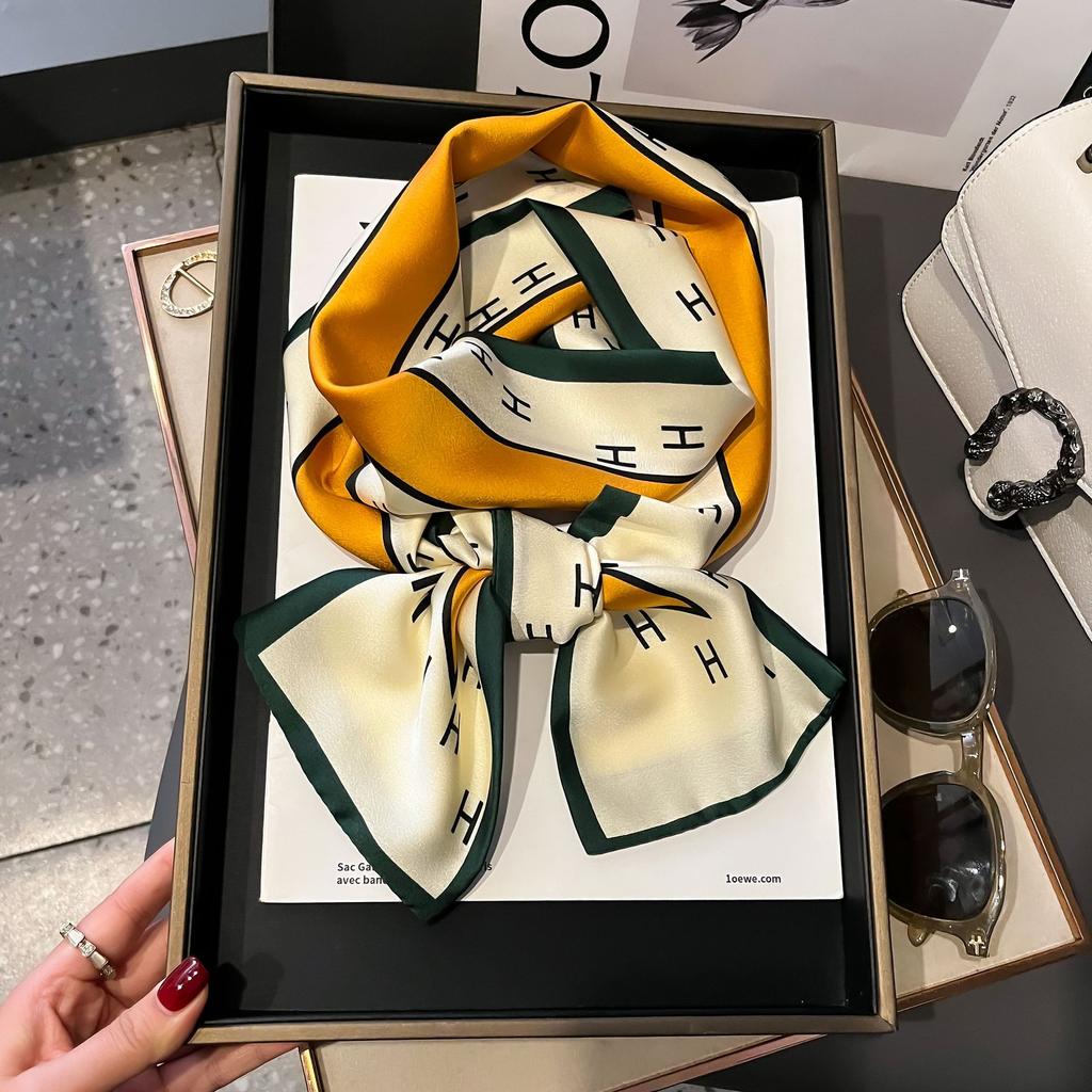 Luxury Design Long Silk Scarf Bag Tie Women Neck Skinny Scarves Hair band Foulard Horse Print Brand Lady Neckerchief Ribbon