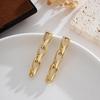 Korean Geometric Irregular Chain Earrings - Luxury Slimming Studs for Women