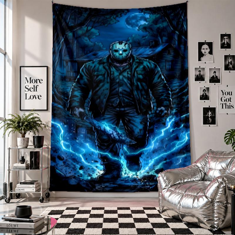 Wall TapestryFriday the 13th Jason Voorhees Art Hanging Cloth Decorative Background Cover for Room Decoration