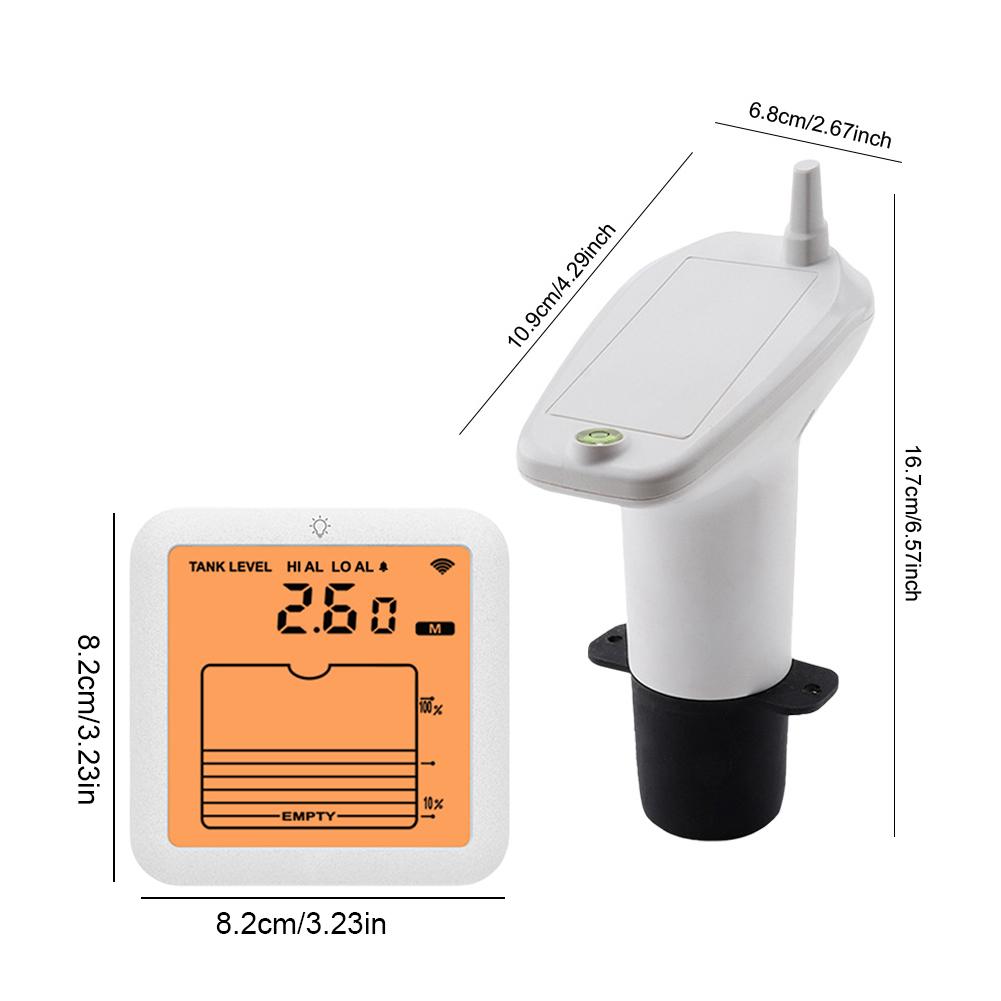 Ultrasonic Liquid Level Meter Low Battery Indicator Alarm Multifunctional Liquid Gauge Water Level Monitor for Home Garden Yard