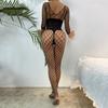 Rybářská síť Jednodílná Erotické spodní prádlo s otevřeným vybavením Dámské Jednodílné Černé Sexy Pokušení Uniformy