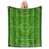 Soccer Field Pattern Area Blanket Green Blanket for Bedroom or Living Room Blanket, Suitable for Use In the Bedroom, Living Room, On the Sofa