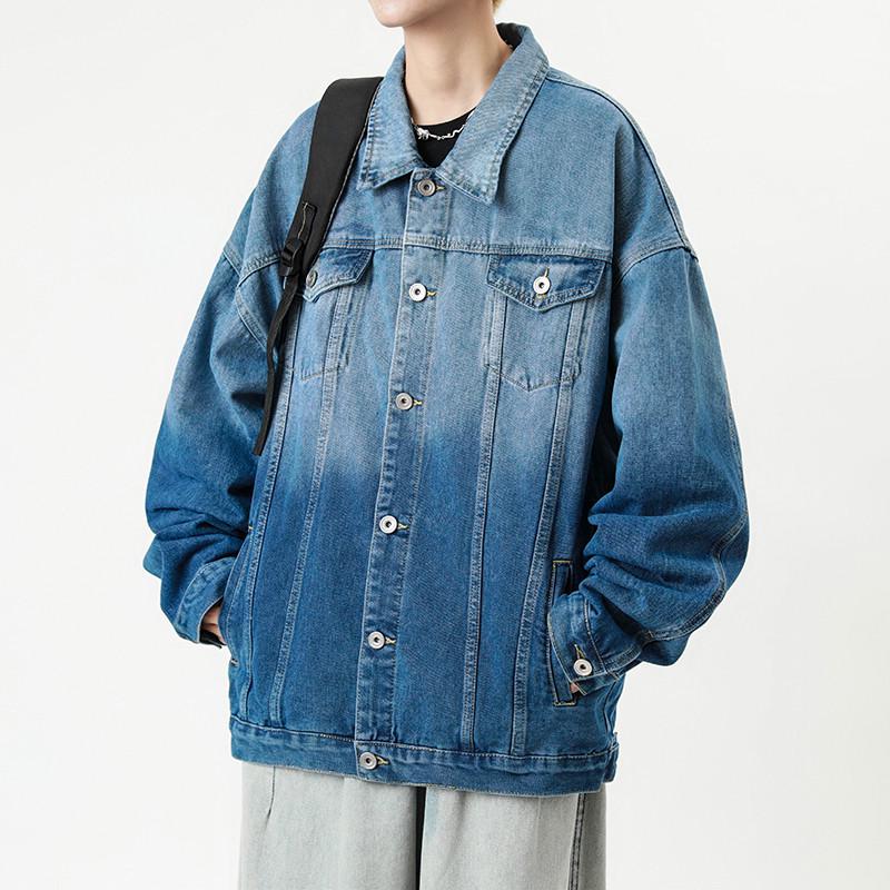 

Unisex Washed Gradient Denim Jacket - Winter Thick [26 Autumn New Style] Fashionable Trend M