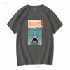 Shark Ukiyo E T Shirt Vintage Washed Casual Fashion Versatile Top For Everyday Wear Comfortable Stylish Homme Soft