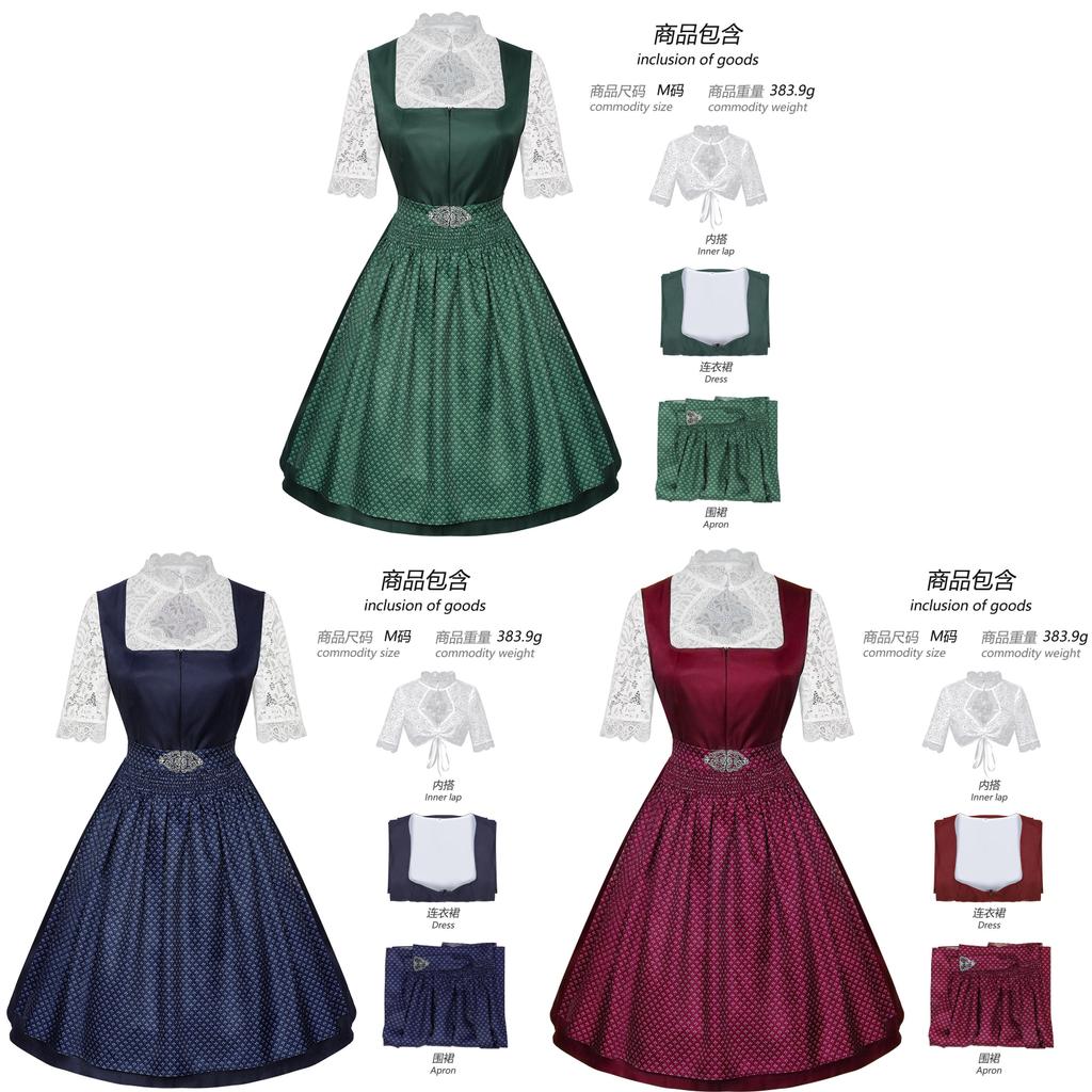 Fantasy European Beer Festival Girl Costume With Lace Apron For Cosplay And Party Fun