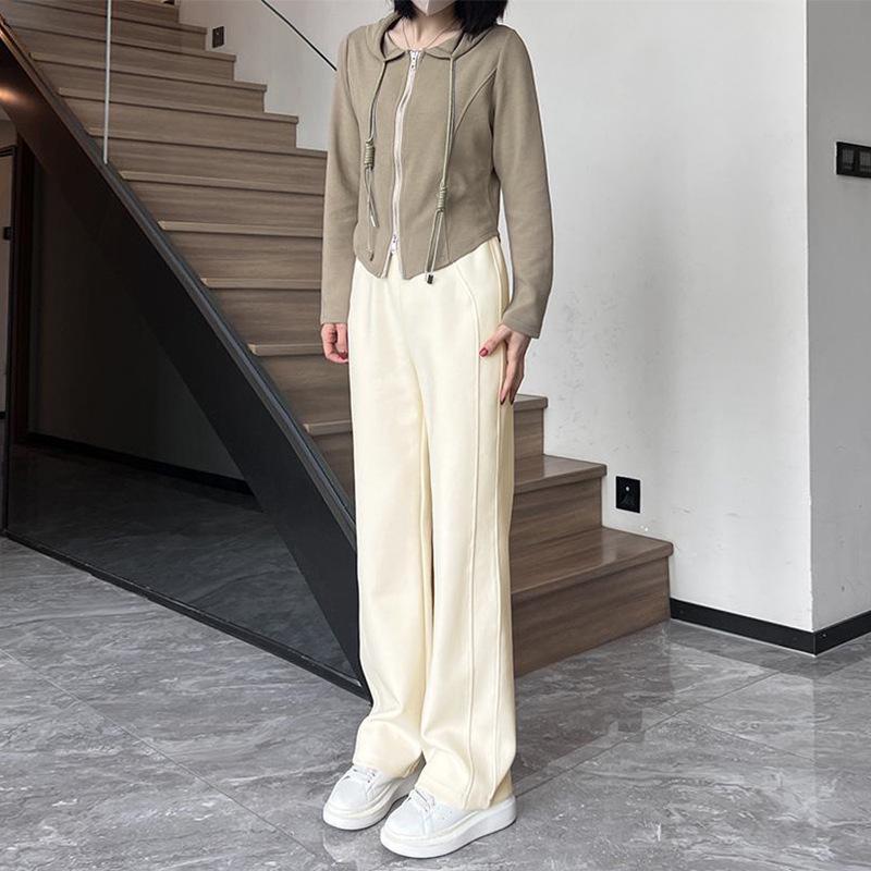 

Женские брюки с высокой талией, утягивающие, прямого кроя - Универсальные, Повседневные, Свободные, Спортивные и Драпирующиеся для весны и осени XL (65-70kg)