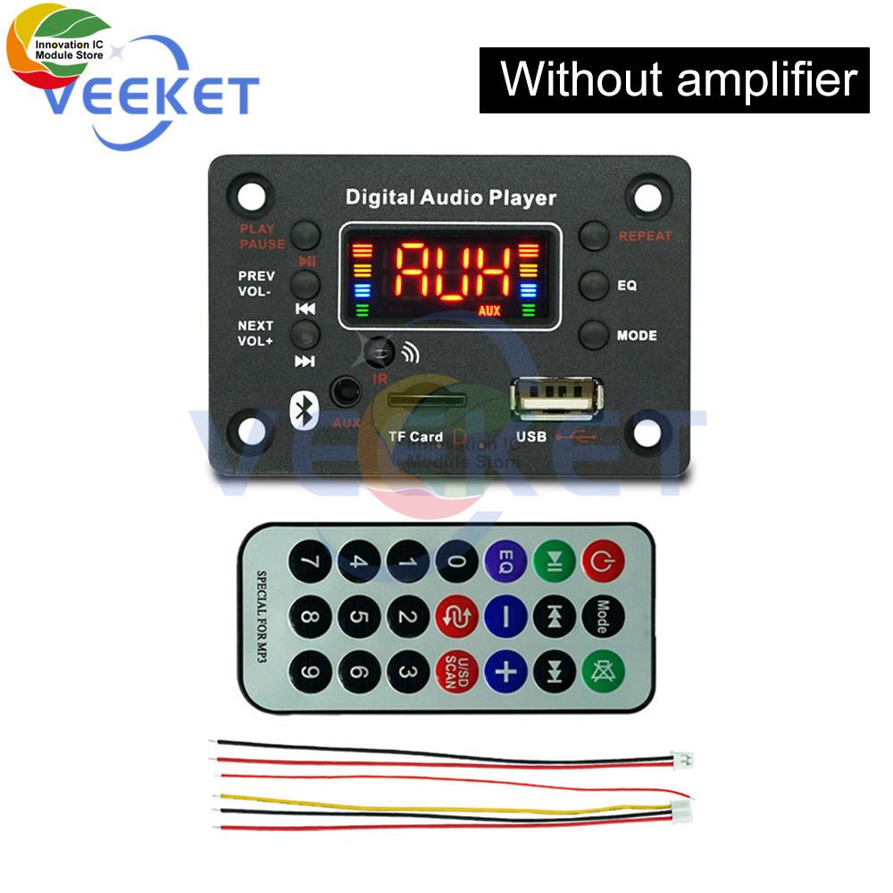 

87.5-108.0MHZ DC7-25V Amplifier Board 2*40W Bluetooth 5.0 Car Mp3 Players Support For Recording and FM USB SD Audio Decode Board