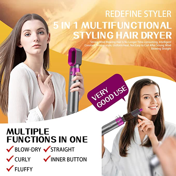 Profesionální kulma 5 v 1 Hot Airwrap Styler pro ženy
