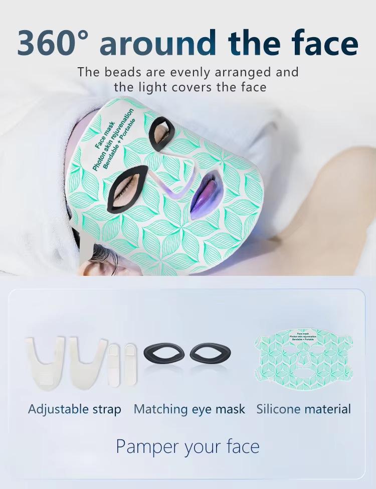 LED Schönheits-Gesichtsmaske mit Phototherapie & Halslicht zur Hautverjüngung