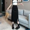 2023 Women's High Waist Mid-Length Slim Fit A-Line Slit Skirt for Early Autumn