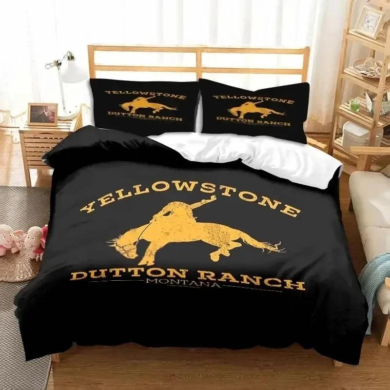 This Is My Yellow-Stone Watching Retro Fashion Bedding Set Duvet Cover Pillowcase Single Double King Size Adult Bedroom Gift