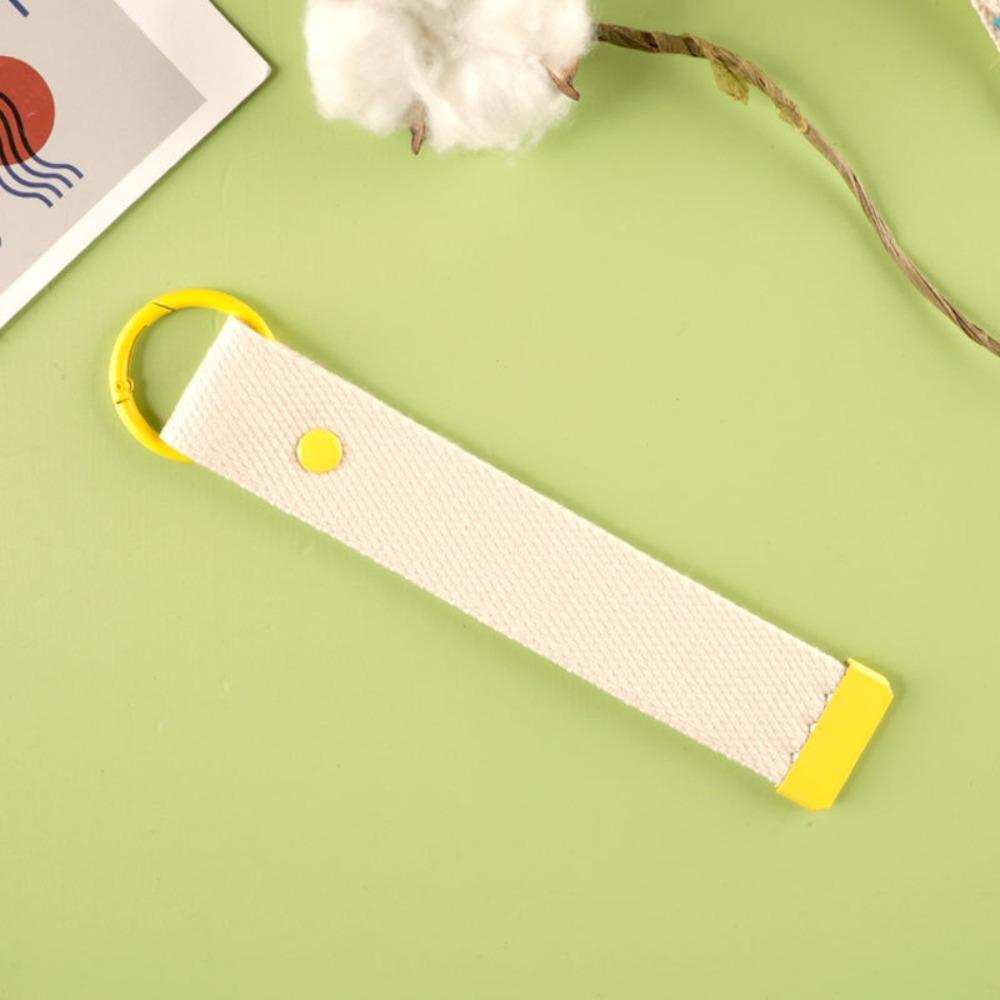 

Colorful Ribbon Cotton Webbing Strap Durable Keychain Lanyard INS Versatile Strap Unisex жовтий
