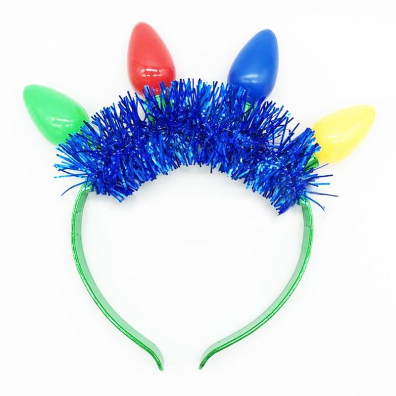 Weihnachts-LED-Glühbirnen-Stirnband Leuchtet im Dunkeln Partyzubehör Leuchtende Kopfbedeckung Haarschmuck für Frauen Mädchen