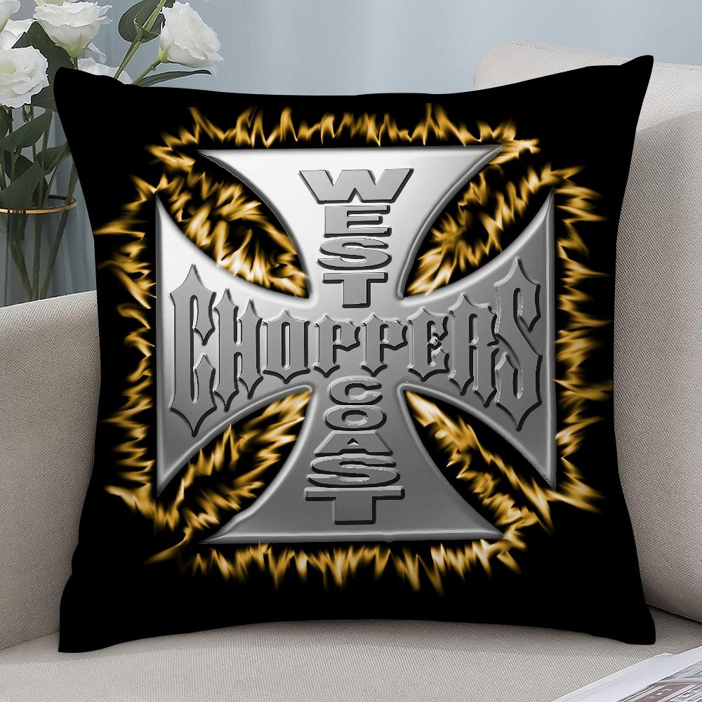 W-West Coast C-Choppers Pillow Case Short Plush Pillow Covers Sofa Decorative Gift Home Double-sided Printing Cushion Cover