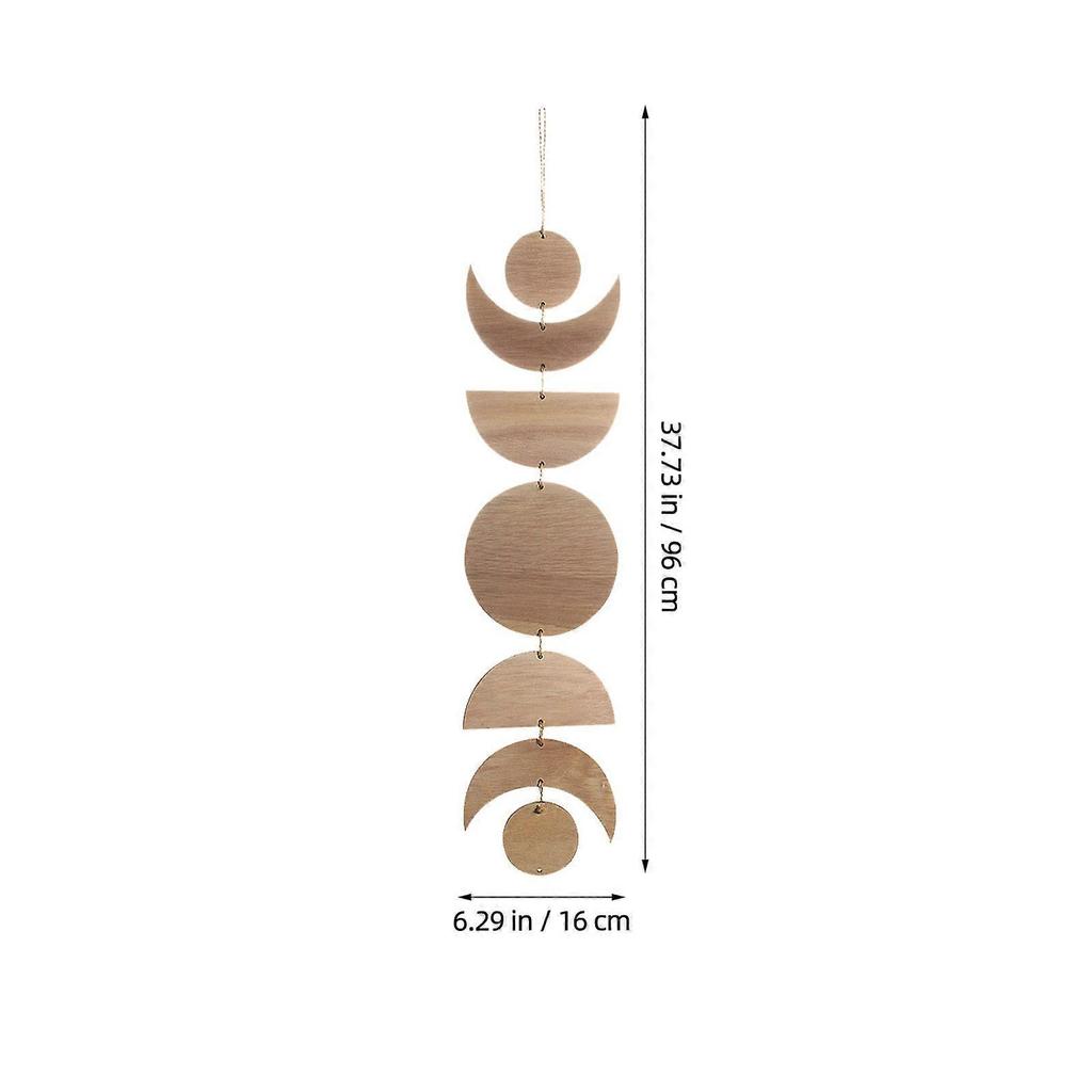 Wall Hanging Ornament Wooden Sun Moon for Home Decor Rustic Pendant