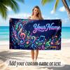 Music General Theme Beach Towel Personalized Custom Name & Text Soft Quick Dry Beach Towel for Swimming Travel
