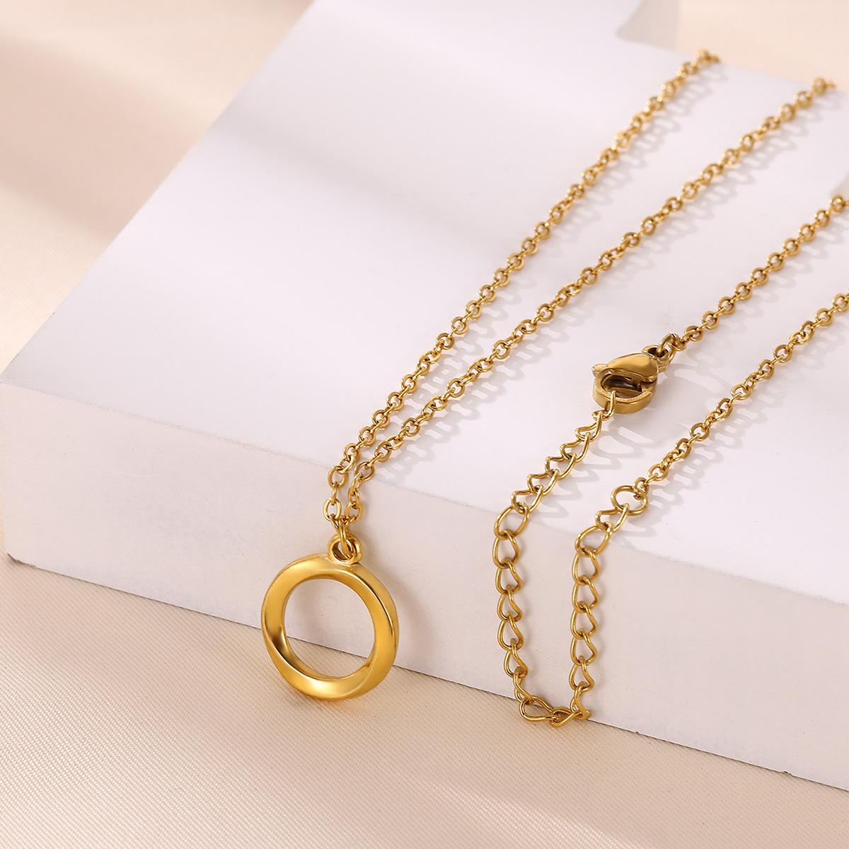 

Vintage Gradient Green Geometric Pendant Necklace For Women Gold Color Stainless Steel Waterproof Elegant Jewelry Birthday Gift