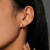 8mm Stainless Steel Minimal Hoop Earrings Crystal Zirconia Small Huggie Thin Cartilage Earrings Helix Tragus Piercing Jewelry