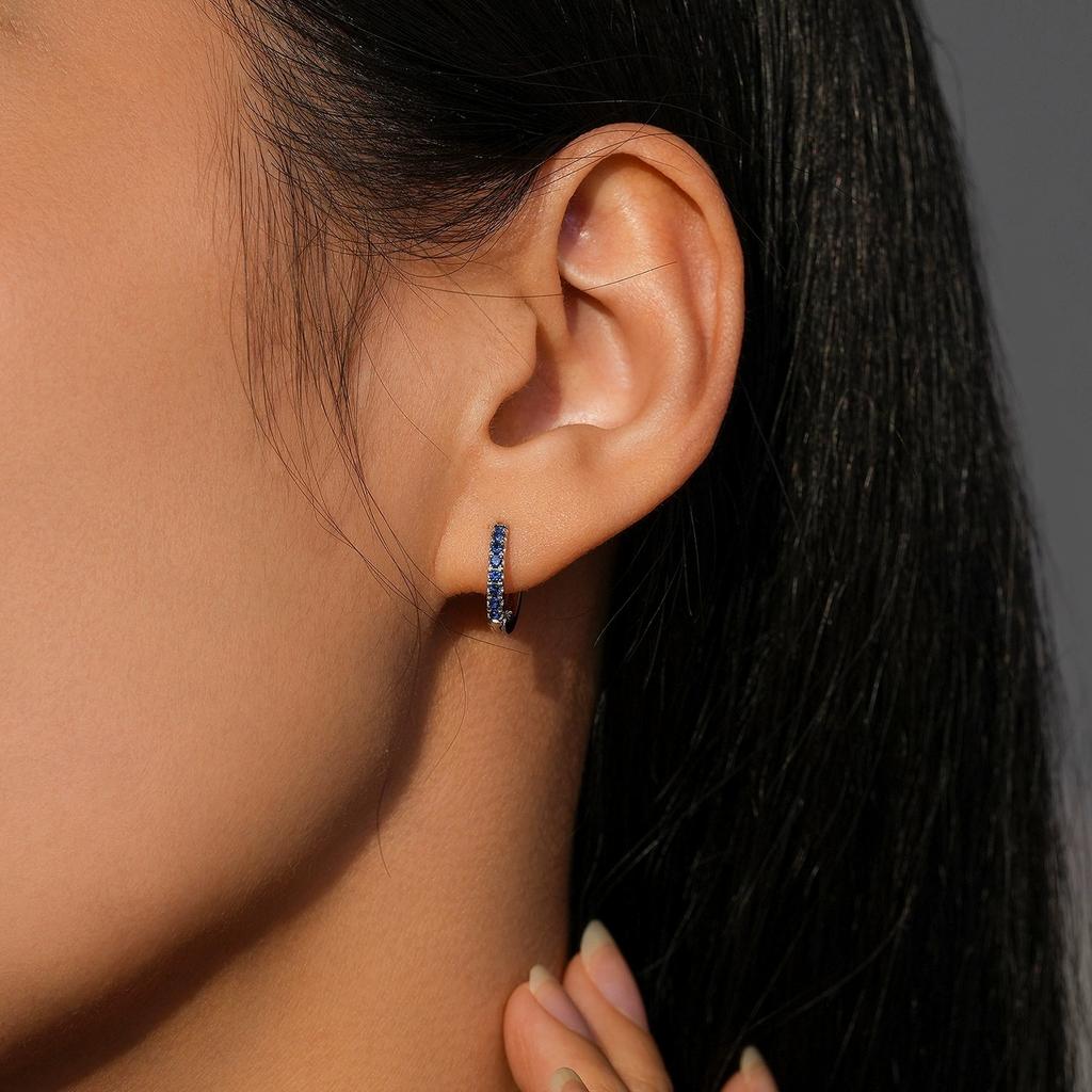 8mm Stainless Steel Minimal Hoop Earrings Crystal Zirconia Small Huggie Thin Cartilage Earrings Helix Tragus Piercing Jewelry