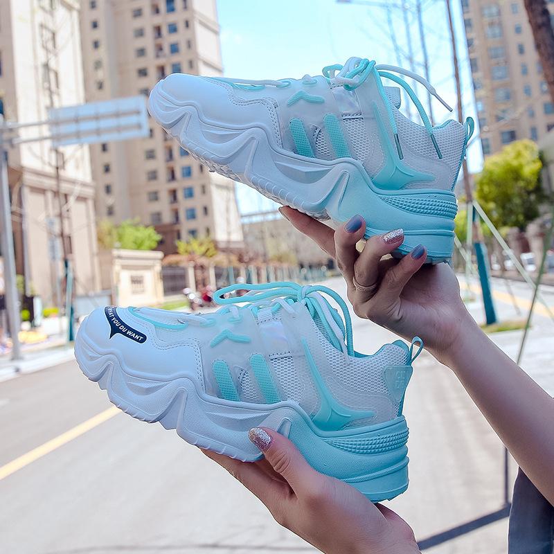 Fashion Casual Colorful Sports Running Hiking Shoes 2025 Spring Summer New Breathable Gradient Dad Shoes Fashion Casual Women's Shoes