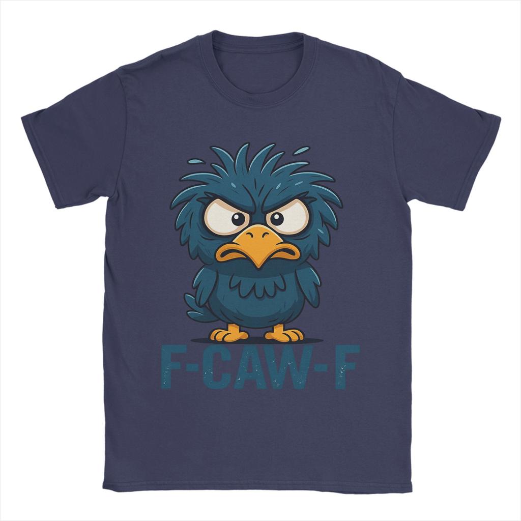 F-Caw-F Angry Bird Meme Funny Men T Shirts Vintage Tee Shirt Short Sleeve Crew Neck T-Shirts Pure Cotton Graphic Printed Tops