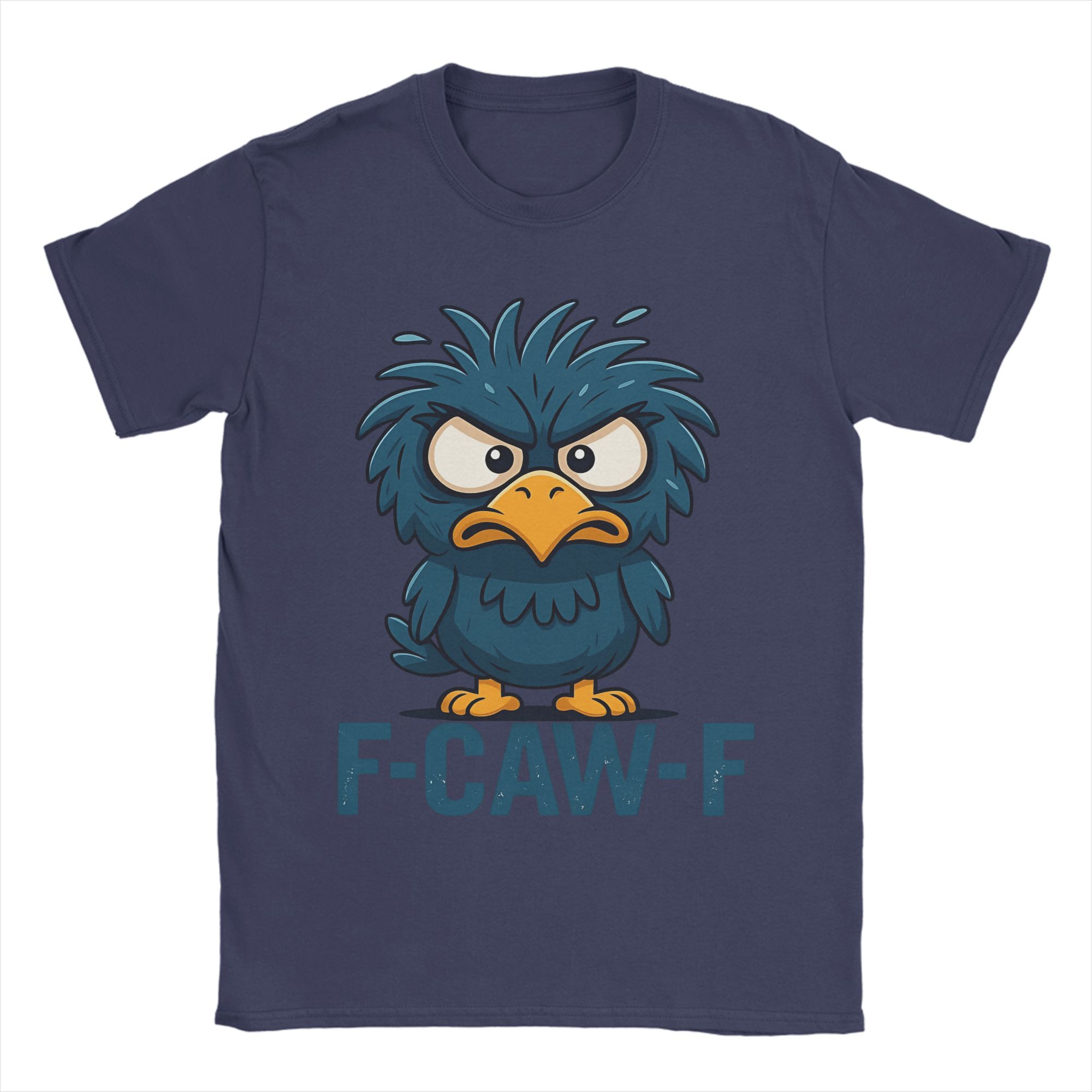 

F-Caw-F Angry Bird Meme Funny Men T Shirts Vintage Tee Shirt Short Sleeve Crew Neck T-Shirts Pure Cotton Graphic Printed Tops 4XL