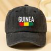 Unisex Fashionable and Versatile GUINEA Letter Printed Baseball Cap Retro Washed Outdoor Lightweight Peaked Cap