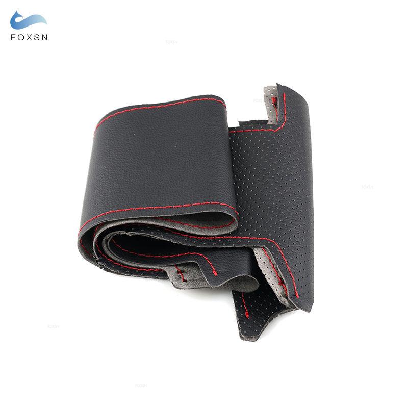 Автоаксессуары Чехол на руль Кожаная отделка Для Mini R56 R57 Хэтчбек Clubman Clubvan Кабриолет Купе Родстер 3-спицевый red line