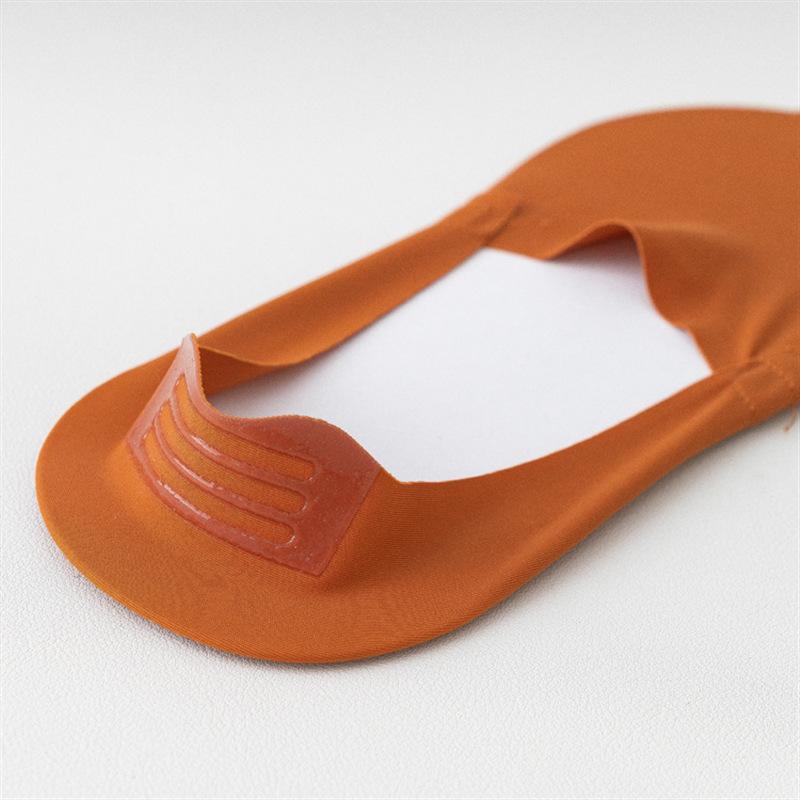 5 Pairs Boat Socks Men's and Women's Summer Ice Silk with Invisible Boat Socks Summer Silicone Non-slip Socks