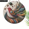 Bohemian buntes Vogel-Holzschild, Charmantes rundes Schild für die Haustür, Wanddekoration - Ideale Boho-Wohnkultur & Künstlerisches Geschenk