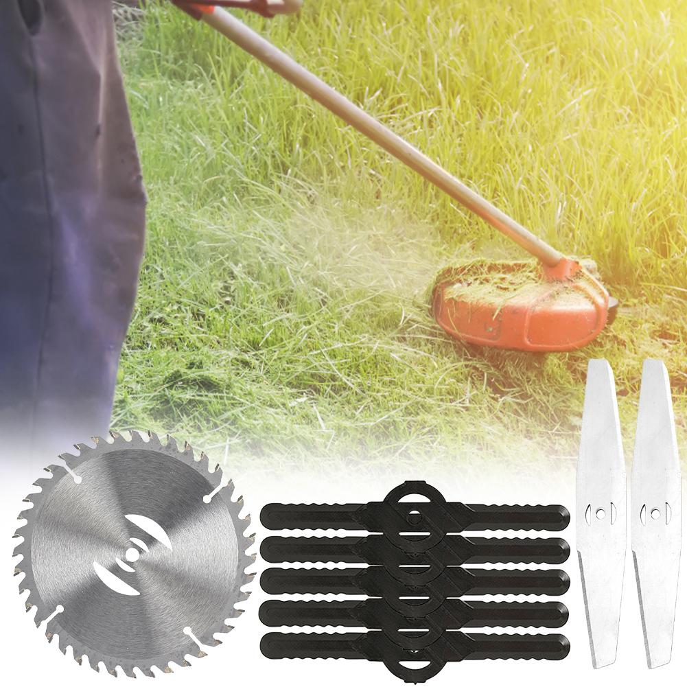 8Pcs Lithium Mower Head Blade Grass Trimmer Saw Blade Plastic Metal Lawn Mower Head Blade Cordless Grass String Trimmer Cutter