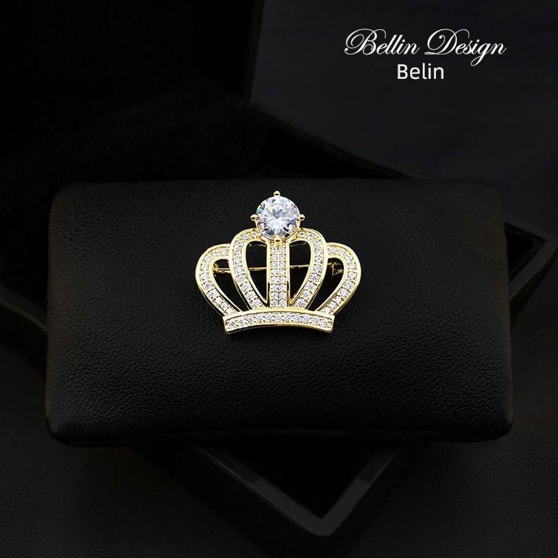 

Women s Korean-Style Crown Elegant Ornament Cardigan Brooch Main color