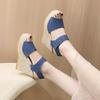 Mode Damen Schuhe Plateau Keilabsatz Sandalen für Damen Blau Offene Zehen Anti-Rutsch Heiß Hohe Qualität Sandale VIP Bequem und Elegant