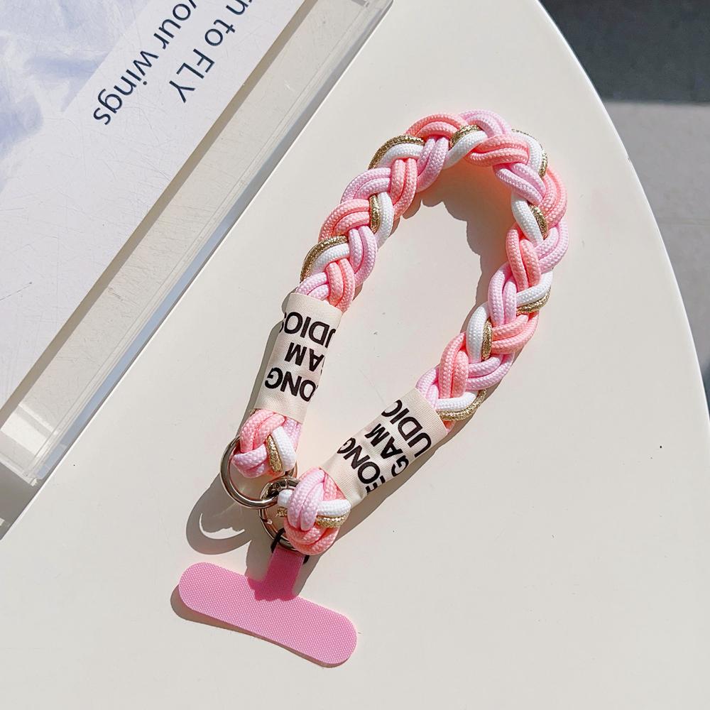 

Short Lanyard Wristband Universal Accessories for Mobile Phone Colorful Color Contrast Wrist Strap With Ring for Phone Straps