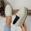 Chaussures décontractées à enfiler une seule chaussure tissées en paille grande taille pour femme à talon compensé chaussures simples
