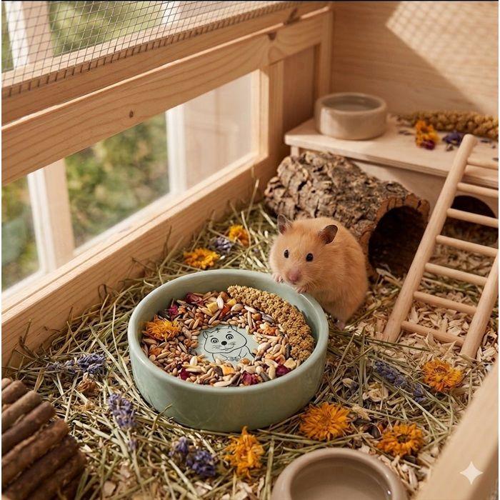 Gamelle nourriture et eau hamster Snufy vert menthe