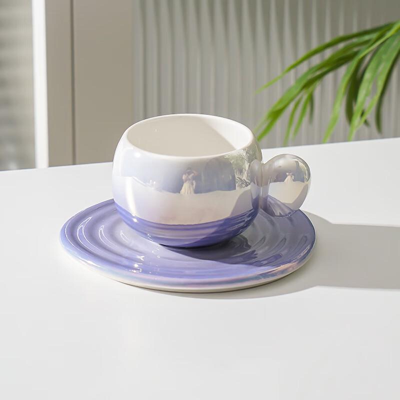 Shangqi Creative Gradient Ceramic Coffee Cup and Saucer Set