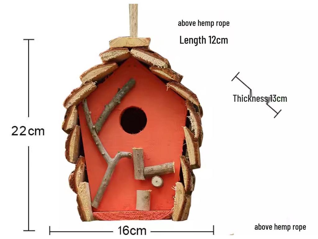 Xianci Outdoor Vogelhaus aus Massivholz: Garten-, Hof- oder Balkondekoration Ornament.