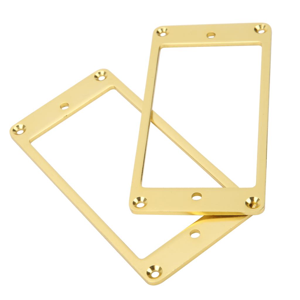 2Pcs Electric Guitar Pickup Ring Metal Flat Mounting Frame Musical Instrument AccessoriesGold