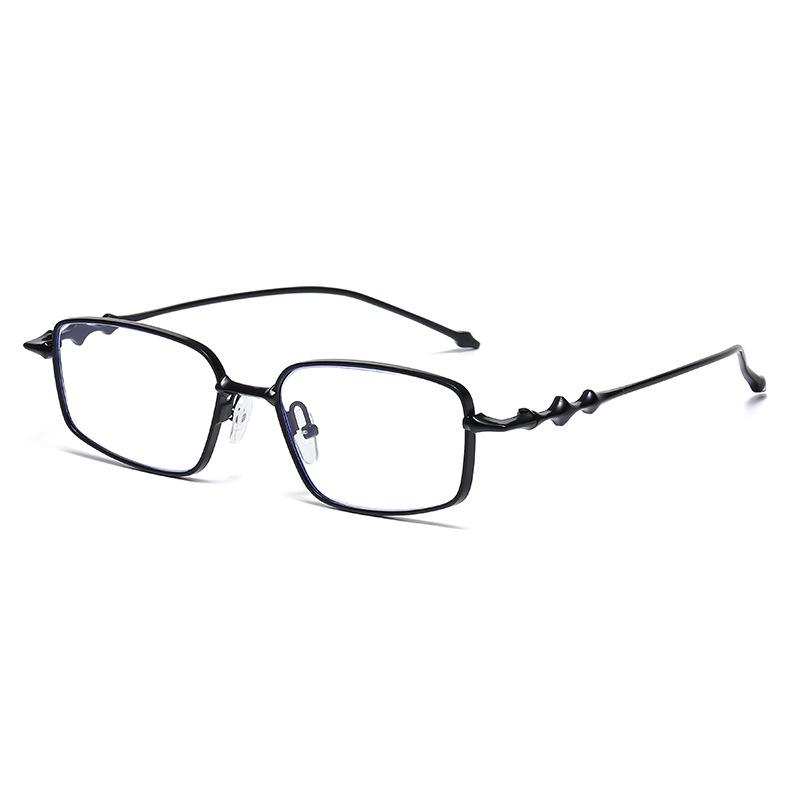 Color Changing Fashion Anti Blue Light Metal Flat Mirror Internet Famous Student Non Prescription Small Box Glasses 023