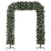 8.2 Ft Snow Frosted Christmas Tree Arch, Christmas Arch Doorway Decor with 1800 Tips and 91 Pinecones