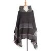 Neck Warmer Hooded Cape Fishbone Pattern Women Shawl Elegant Knitted Scarf  Daily
