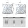 Toile Dusty Blue Roses Square Pillowcase Polyester Linen Velvet Creative Zip Decorative Pillow Case Home Cushion Cover 45X45