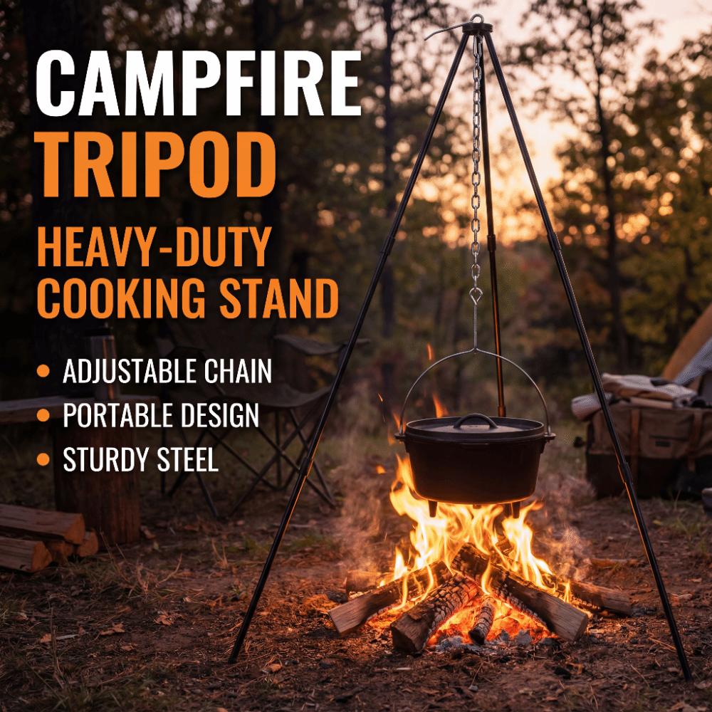 Hanging Pot Camping Tripod Cookware Cooking Pot Tripod Durable Campfire Tripod Grill Accessories