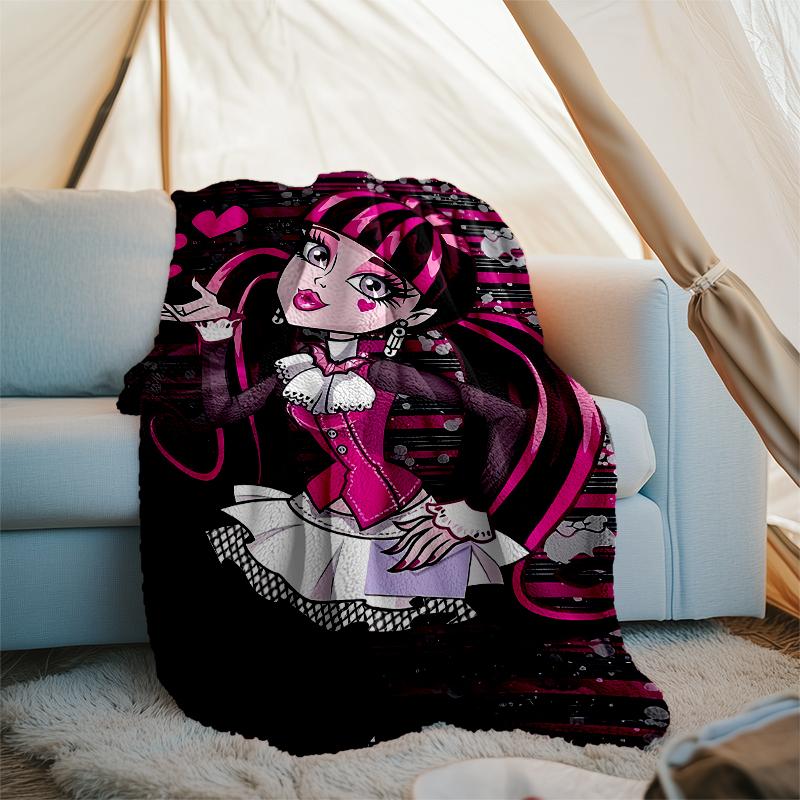 Monster High Theme Printed Blanket - Perfect for Couch, Bed, Travel & Outdoor Use | Machine Washable, Cozy & Durable.