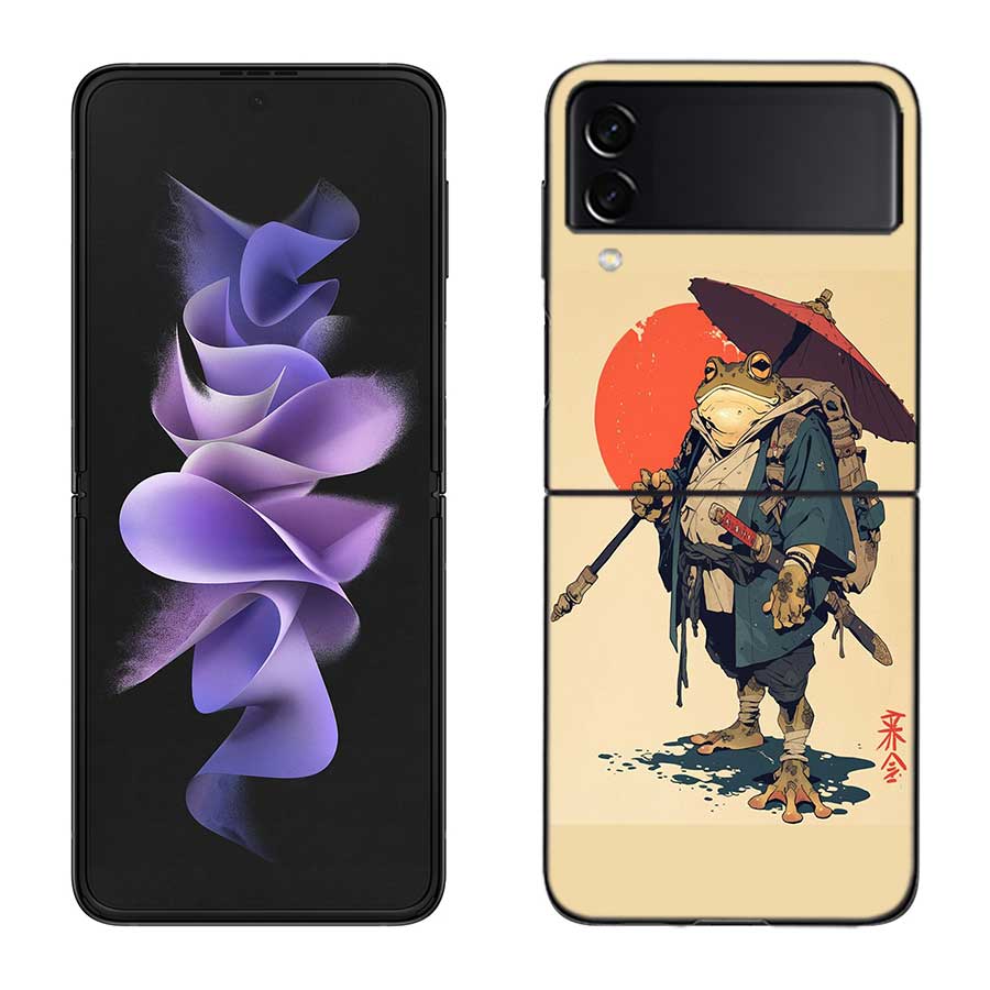 Cute Mouse Axolotl Frog Wizard Phone Case For Samsung Z Flip 7 6 5G Galaxy Z Flip 5 4 3 Black Hard Cell Cover Luxury PC Shell C