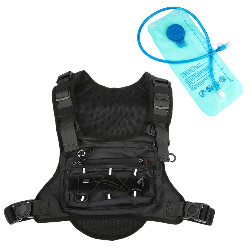 Hydration Vest Running Pack 2L Water Bladder Multi Pocket Lightweight Breathable Adjustable Chest Strap for Hiking